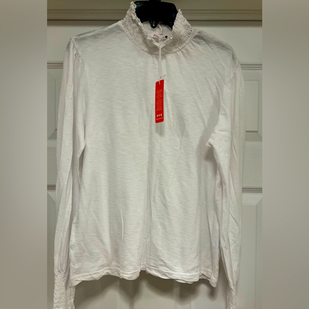 Sundry Ruffled Neck Tee